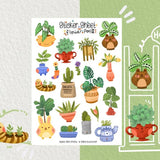 Flower Pot 2 Sticker Sheet - Bullet Journal Stickers