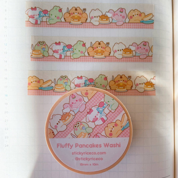 Fluffy Pancakes Breakfast Cute Characters Washi Tape