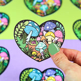 Forest Mushroom Heart Vinyl Sticker