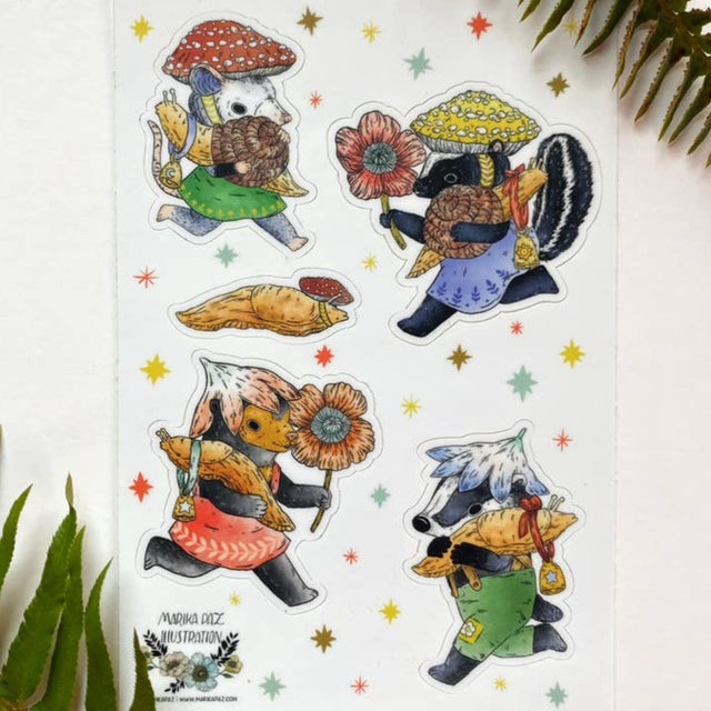 Friends of Slugs Sticker Sheet Marika Paz Illustrations