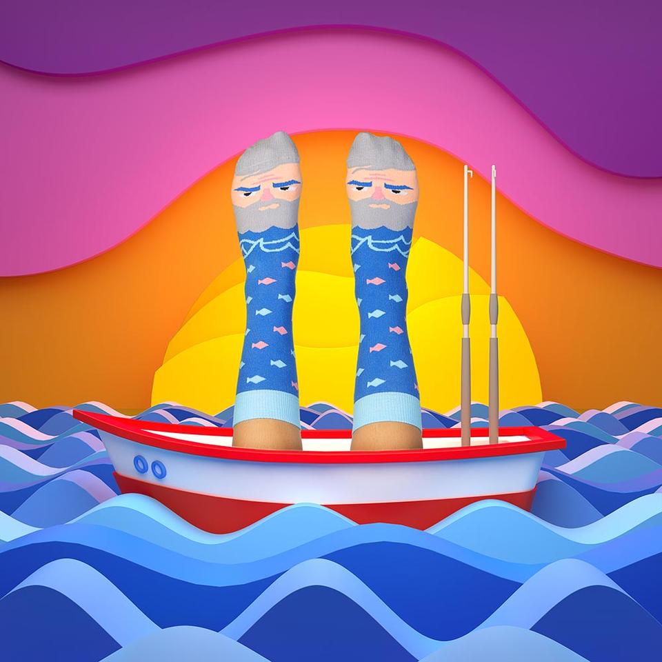 Ernestoe Hemingway ChattyFeet Funky Socks