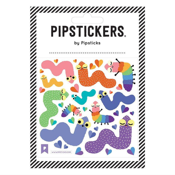 Fuzzy Winsome Worms Sticker Pipsticks