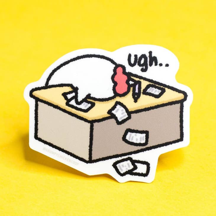 Pegatina de escritorio Grumpy Chicken Ugh