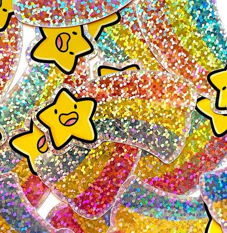 Minipegatina holográfica de estrella fugaz 