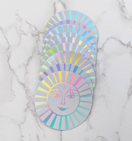 Holographic Sun Sticker Retro Sun Sticker