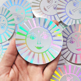 Holographic Sun Sticker Retro Sun Sticker