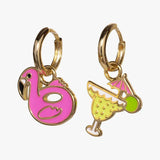 Hoop Earrings Margarita Flamingo