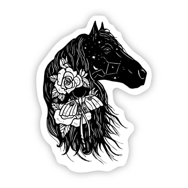 Horse Constellation and Floral Sticker