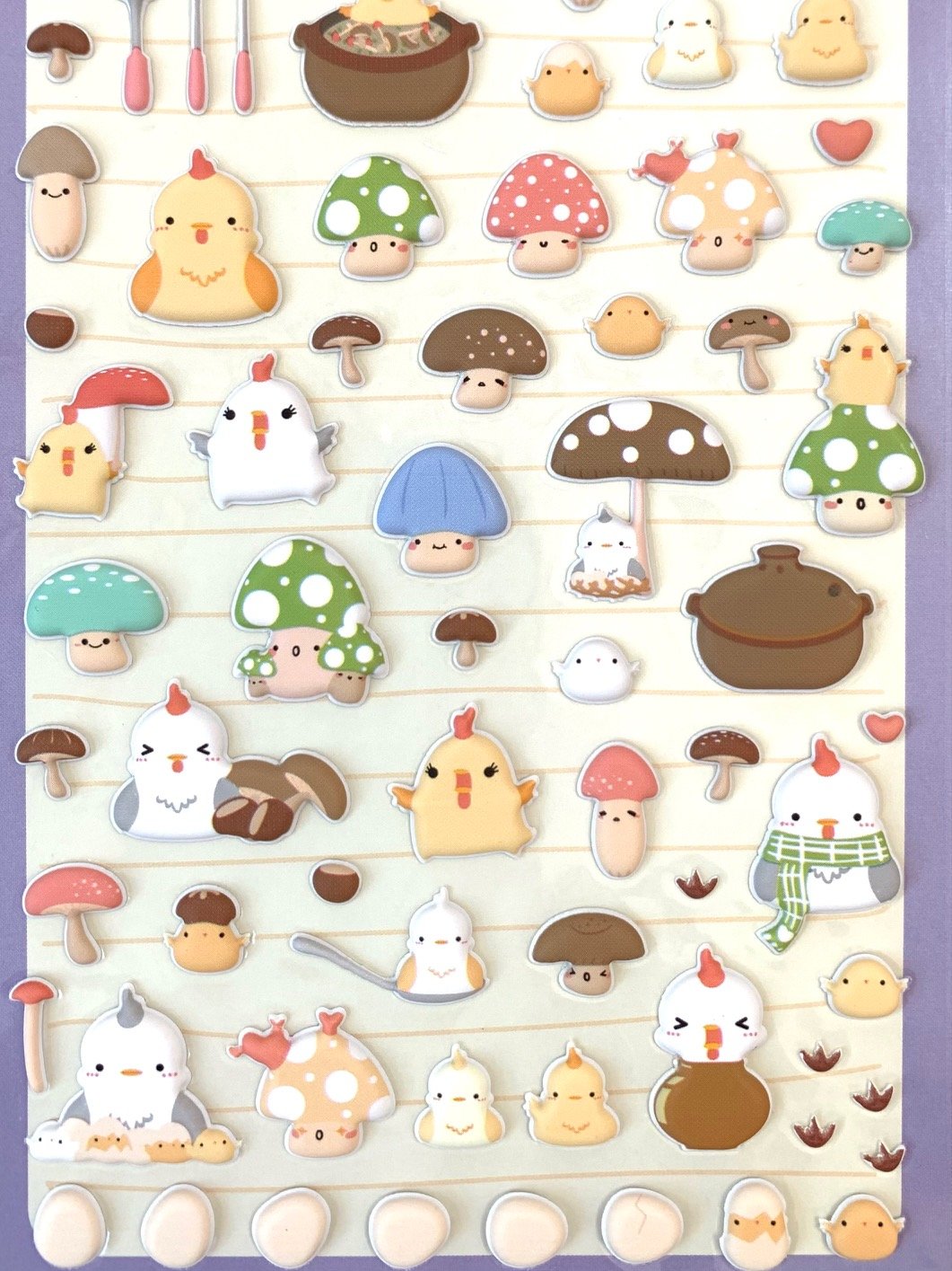 Chicken and Mushroom Puffy Sticker