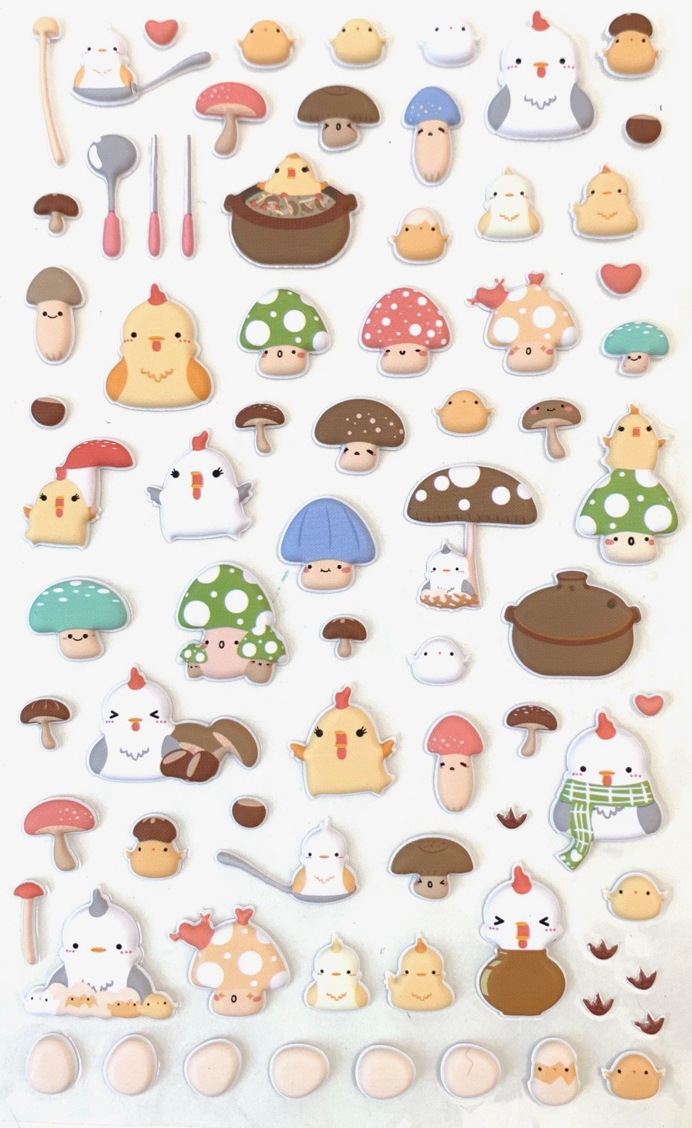 Chicken and Mushroom Puffy Sticker