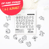 Kitty Cat Letters Alphabet Flake Stickers, about 70pcs. Fun clear stickers for any and every occasion! 