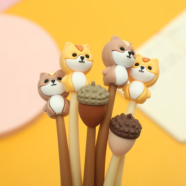 Squirrel & Acorn Gel Pen Black Ink