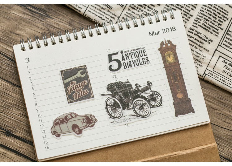 Vintage Car Flake Sticker (60 pieces)