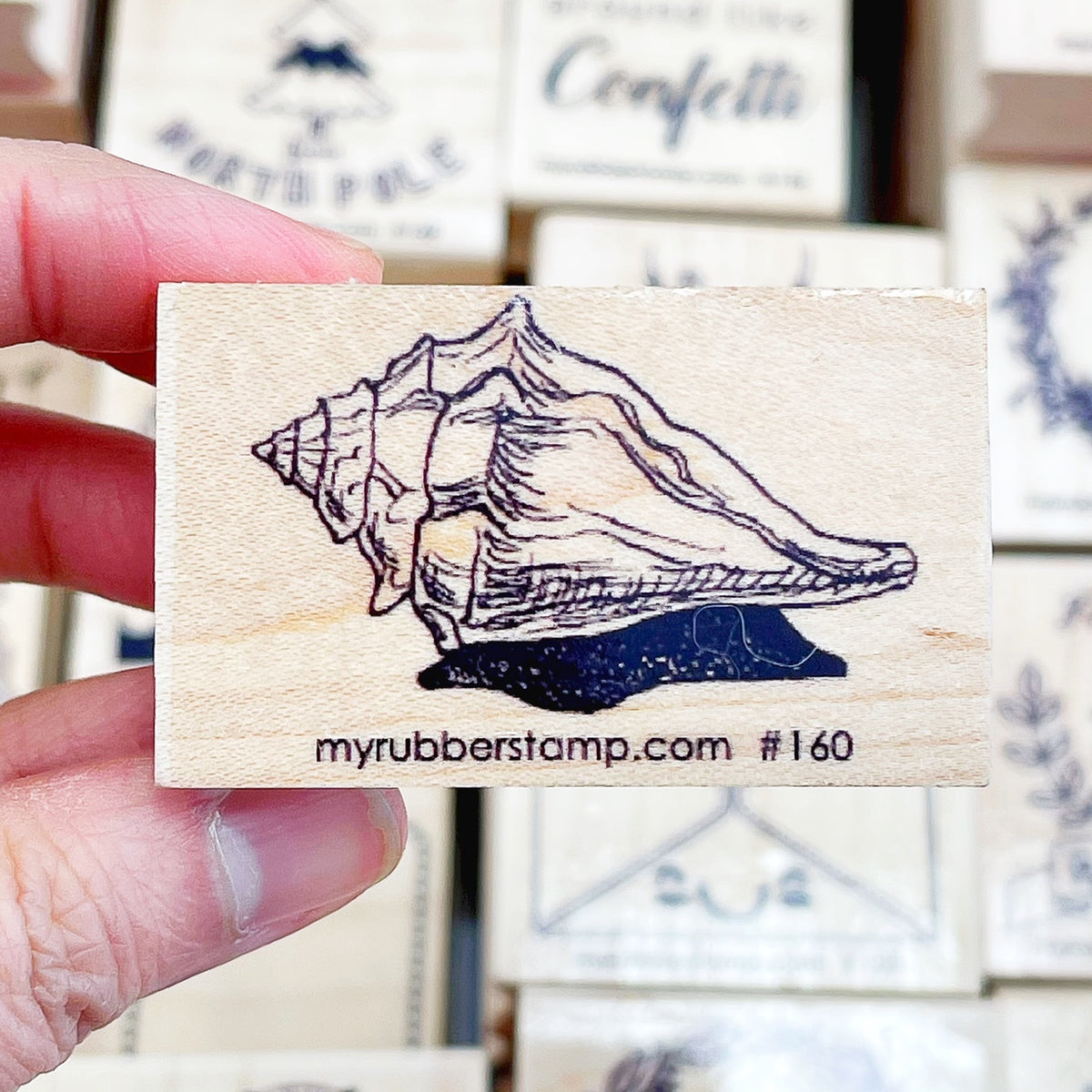 Stamp Using Shell Seashell Rubber Stamp – Little Craft Place