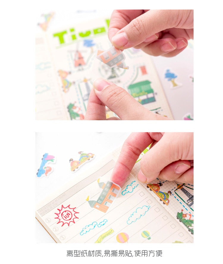 Houses Washi Flake Sticker (40 pieces)