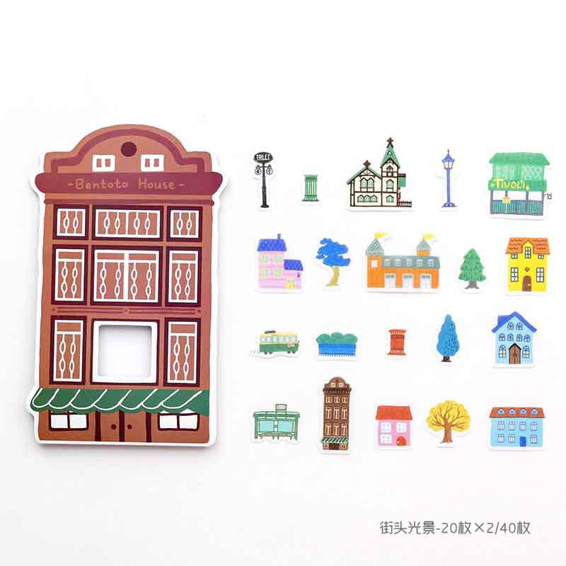Houses Washi Flake Sticker (40 pieces)