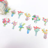 Cinta washi con ramo de flores