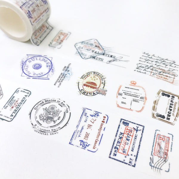 Passport Stamp Washi Tape
