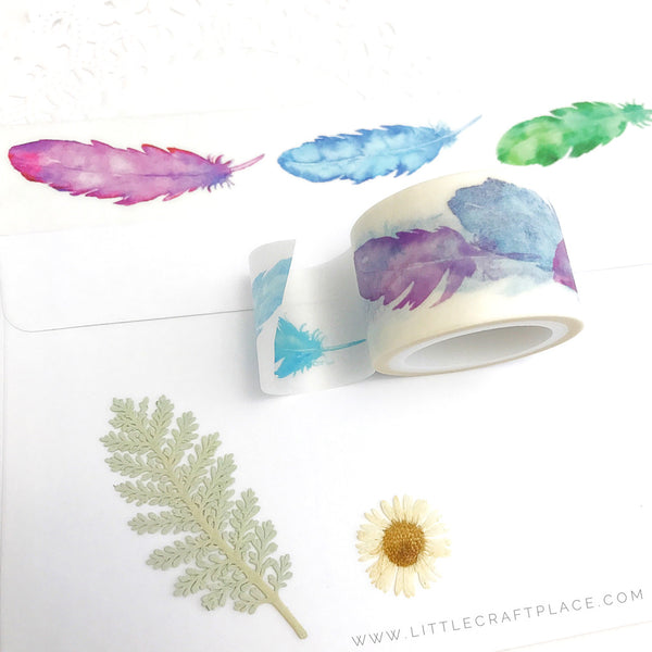 Watercolor Feather Washi Tape