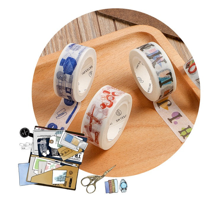 Cinta adhesiva washi para papelería 
