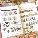 Cinta washi con diseño de flores vintage