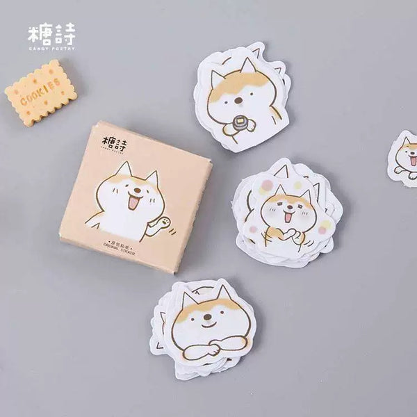 Shiba Inu Flake Sticker Mini Box (45 pieces)