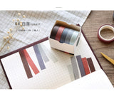 Juego de 5 rollos de cinta washi de colores sólidos Sunset 