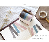Juego de 5 rollos de cinta washi de colores sólidos Rain &amp; Dew 
