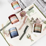 Juego de 5 rollos de cinta washi de colores sólidos Rain &amp; Dew 