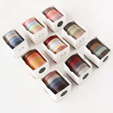 Juego de 5 rollos de cinta washi de colores sólidos Sunset 