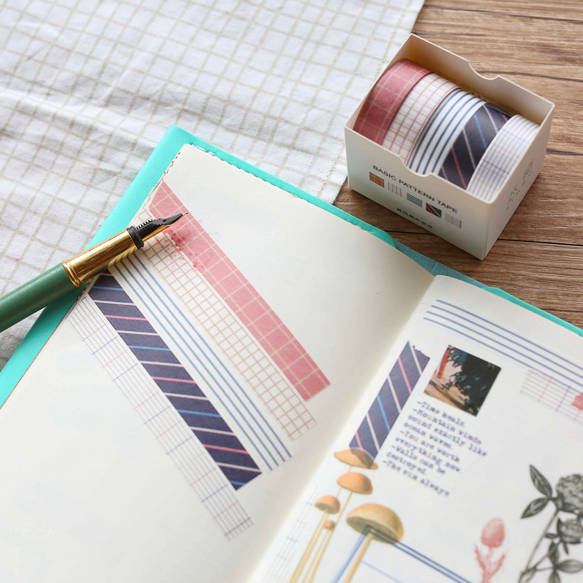 Juego de cintas washi con estampado de lluvia y rocío 