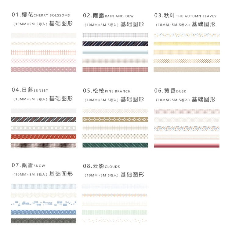 Snowing Pattern Washi Tape Set