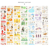 Cinta washi ancha con collage rojo 