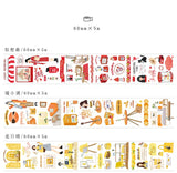 Cinta washi ancha con collage rojo 