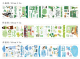 Cinta washi ancha con collage verde 