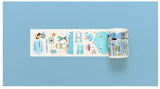Cinta washi ancha con collage azul 