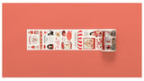 Cinta washi ancha con collage rojo 