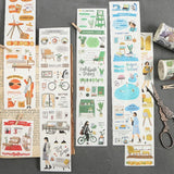 Cinta washi ancha con collage rojo 