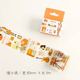 Cinta washi ancha con collage naranja 