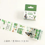 Cinta washi ancha con collage verde 