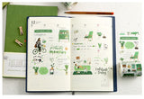 Cinta washi ancha con collage verde 