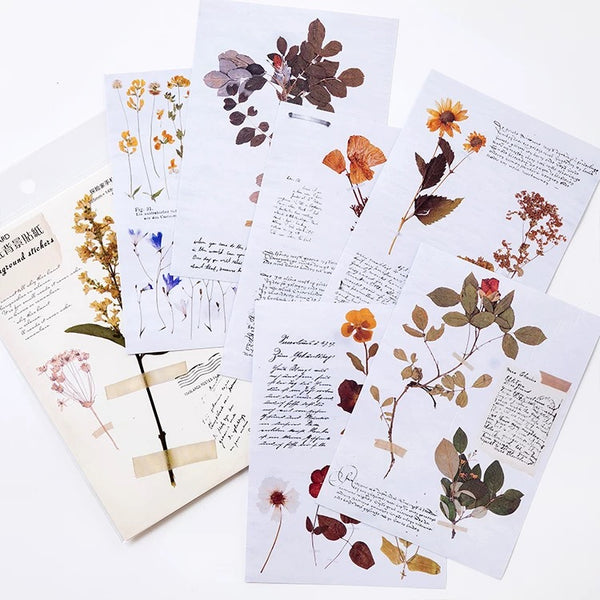 Botanical Background Sticker Tracing Paper Sticker (6 sheets)