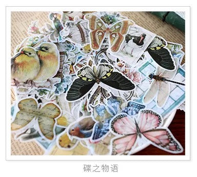 Butterfly Flake Sticker (60 pieces)