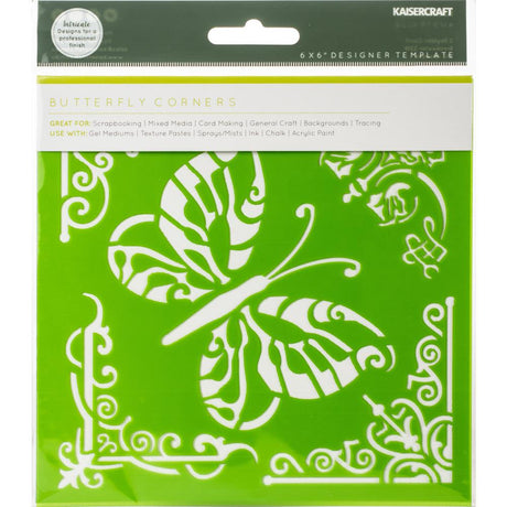 Butterfly Corners Kaisercraft Designer Template Stencils 6"X6"