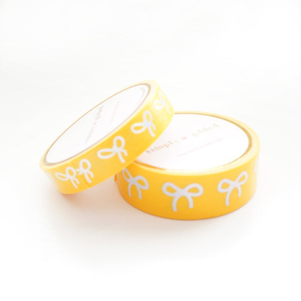 simply gilded WASHI TAPE 15/10mm BOW set - INTENSE YELLOW + silver holographic (May Release, Presale) 