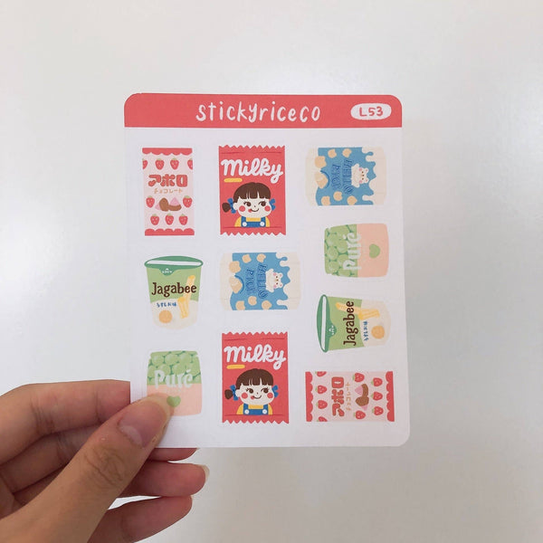 Japanese Aesthetic Cute Snack Stickers