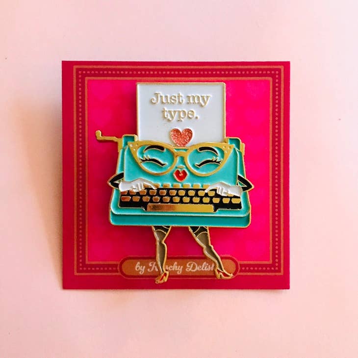 Just My Type Sliding Enamel Pin