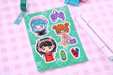 Kawaii Anime Gamer Sticker Sheet