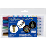 Kuretake ZIG Clean Color Dot Dual-Tip Markers Metallic 6/pkg
