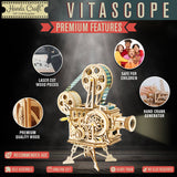 Vitascope DIY Laser-Cut 3D Wooden Puzzle Mechanical Windup